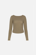 Camiseta Kuwalla de cuello barco y manga larga, estilo militar