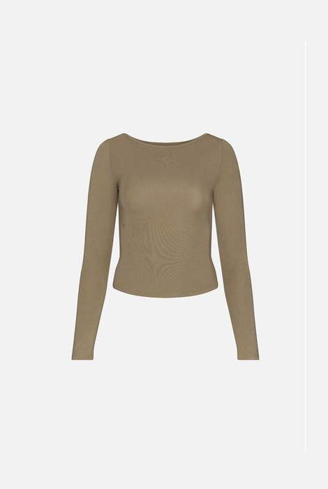 Camiseta Kuwalla de cuello barco y manga larga, estilo militar