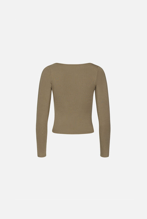 Camiseta Kuwalla de cuello barco y manga larga, estilo militar