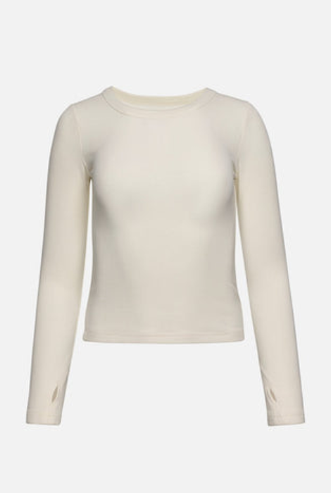 KUWALLA TEE PLUSH RIB LONG SLEEVE TEE - CREAM