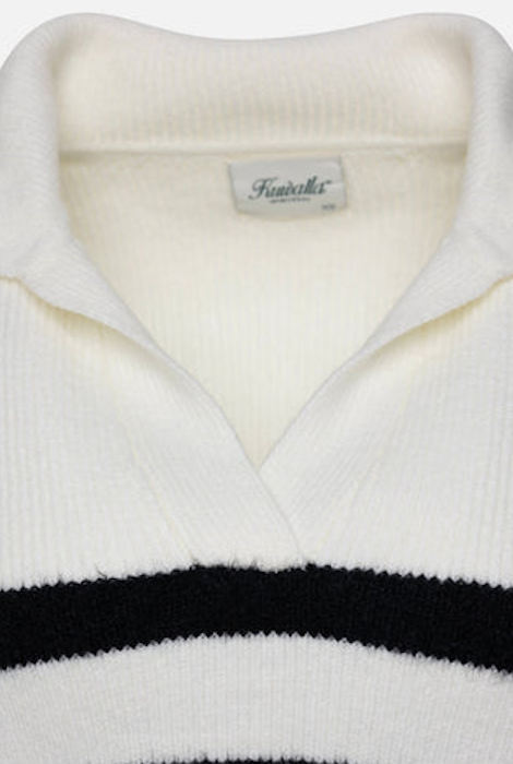 KUWALLA TEE SOFT CROP KNIT POLO - CREAM/BLACK