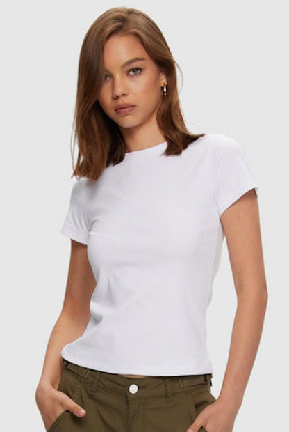 KUWALLA TEE MICRO RIB TEE WHITE