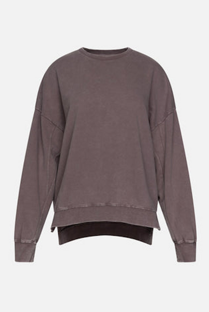 KUWALLA TEE WASHED OVERSIZE BF CREWNECK - CINDER