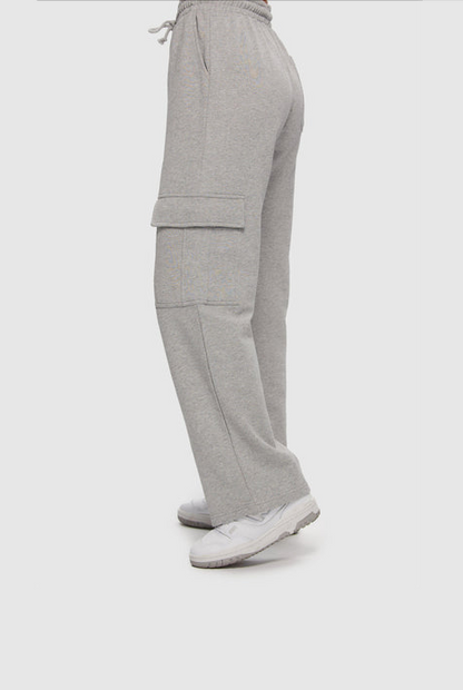 Kuwalla Tee Cargo Wide Leg Sweatpant - Heather Grey