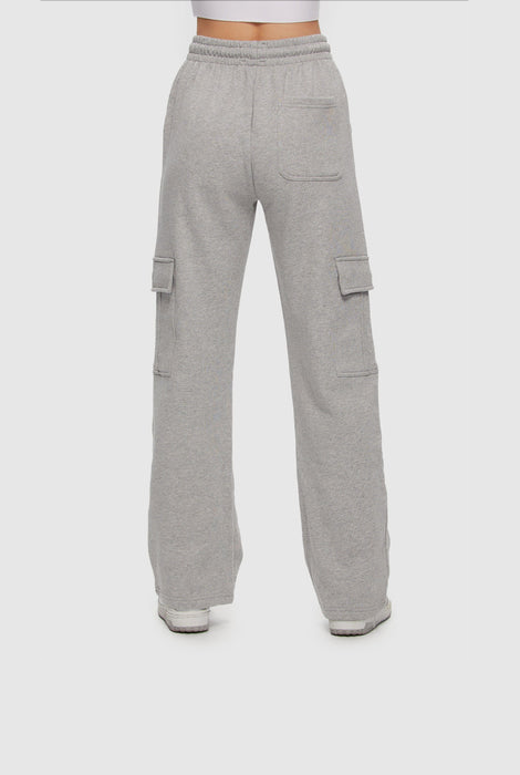 KUWALLA TEE CARGO WIDE LEG SWEATPANT - HEATHER GREY