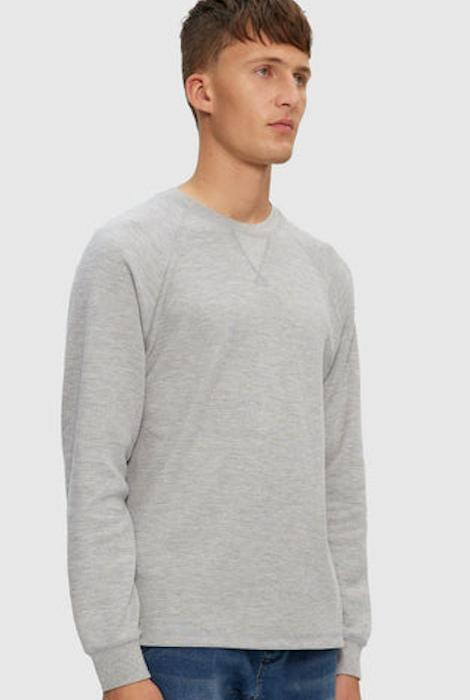 KUWALLA TEE WASHED WAFFLE CREW - ATHLETIC GREY