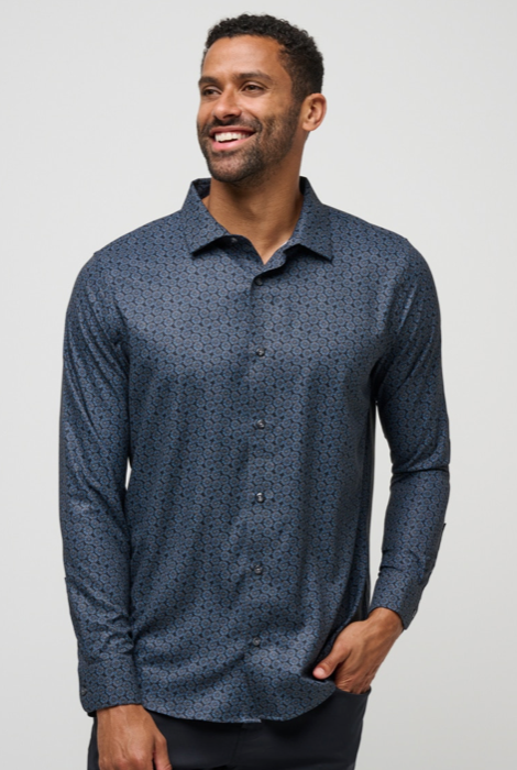 TravisMathew Country Mile LS Button Up - Black
