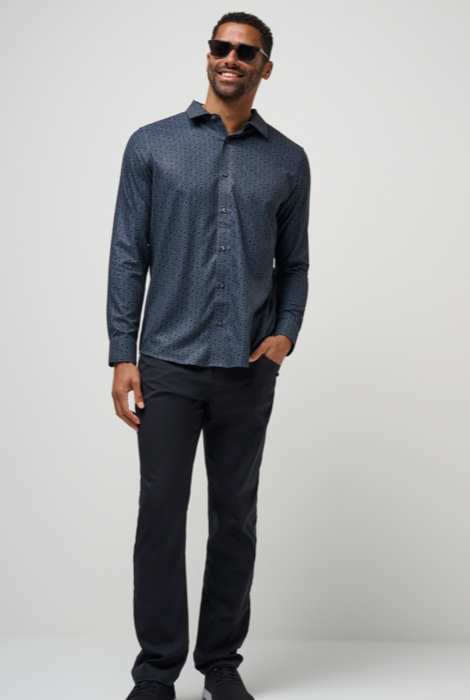 TravisMathew Country Mile LS Button Up - Black