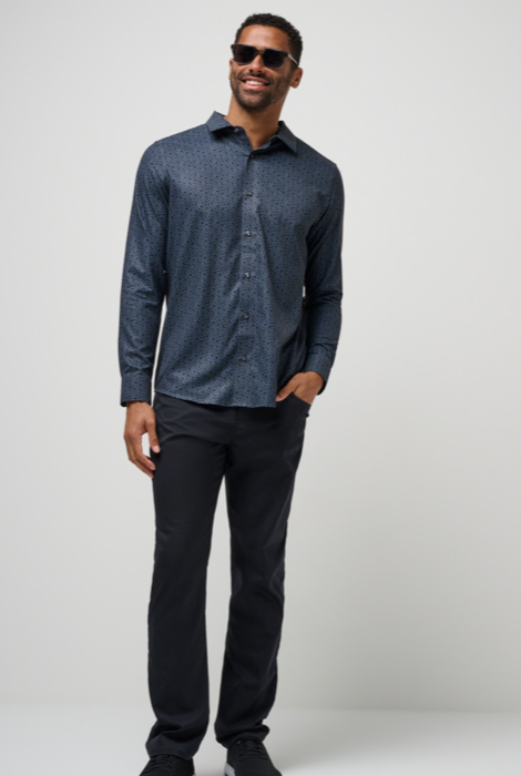 Camisa de manga larga con botones Country Mile de Travismathew, color negro