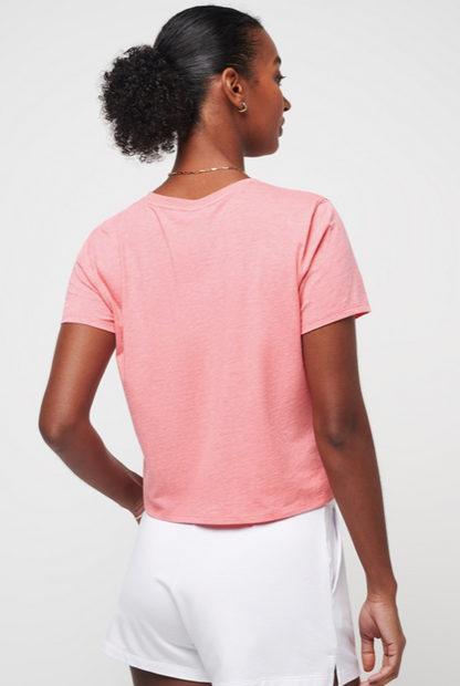 TRAVISMATHEW DANCING LIGHT T-SHIRT HEATHER SHELL PINK