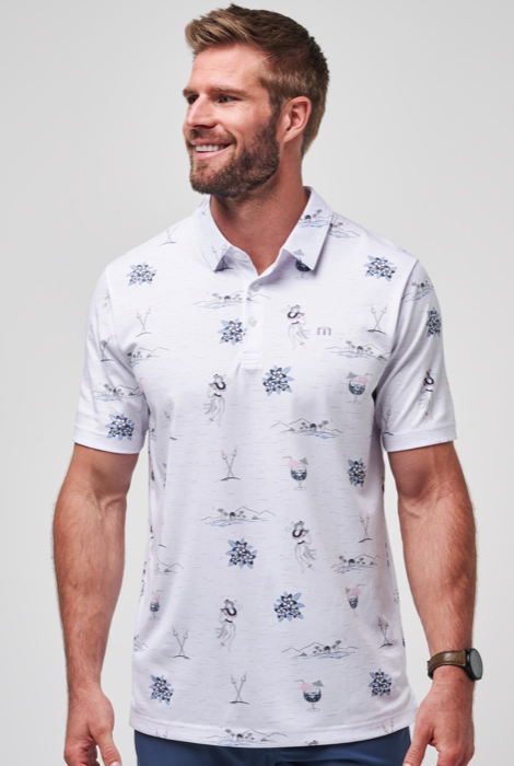 TRAVISMATHEW ISLAND PARADISE POLO WHITE