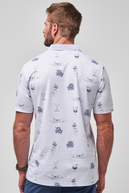 TRAVISMATHEW ISLAND PARADISE POLO WHITE