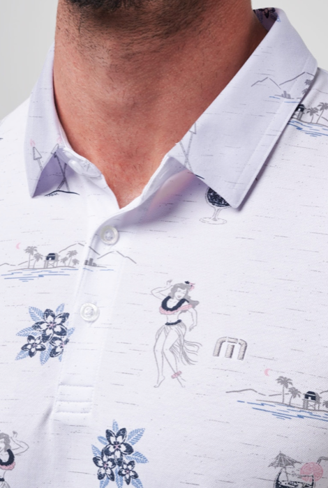 TRAVISMATHEW ISLAND PARADISE POLO WHITE