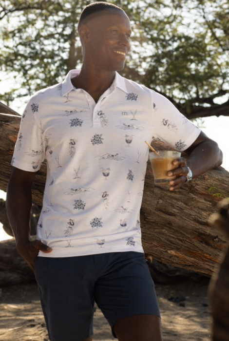 TRAVISMATHEW ISLAND PARADISE POLO WHITE