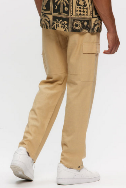 Kuwalla Tee Cargo Linen Pant Beige