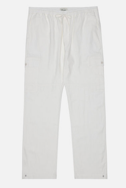 Kuwalla Tee Cargo Linen Pant Off White