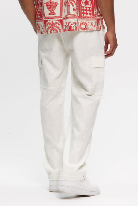 Kuwalla Tee Cargo Linen Pant Off White