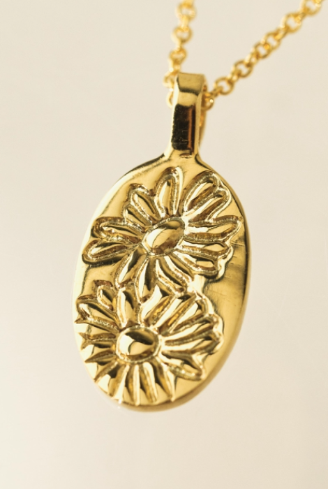 LOVER'S TEMPO BIRTH FLOWER PENDANT NECKLACE GOLD