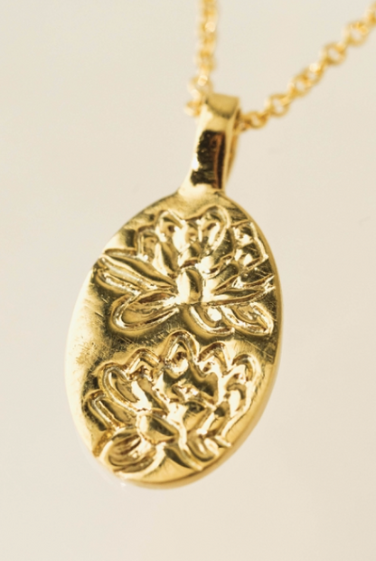 LOVER'S TEMPO BIRTH FLOWER PENDANT NECKLACE GOLD