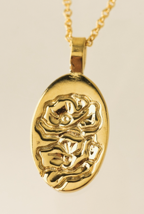 LOVER'S TEMPO BIRTH FLOWER PENDANT NECKLACE GOLD