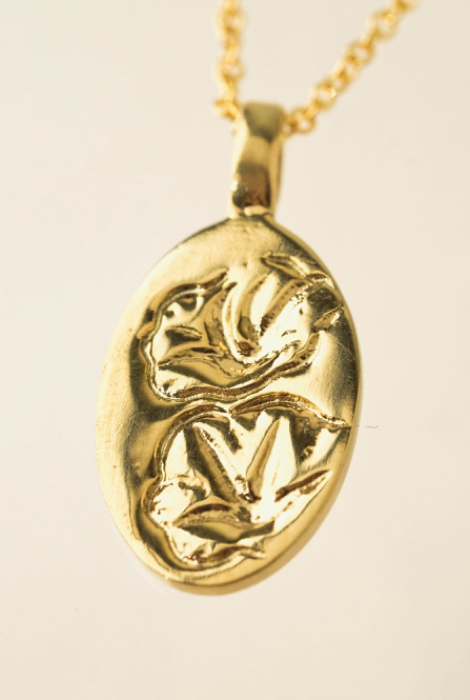 LOVER'S TEMPO BIRTH FLOWER PENDANT NECKLACE GOLD