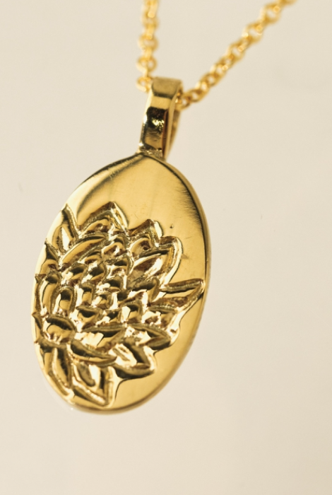 LOVER'S TEMPO BIRTH FLOWER PENDANT NECKLACE GOLD