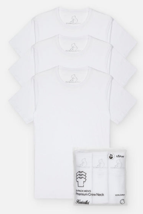 KUWALLA TEE 3 PACK CREW NECK TEE WHITE