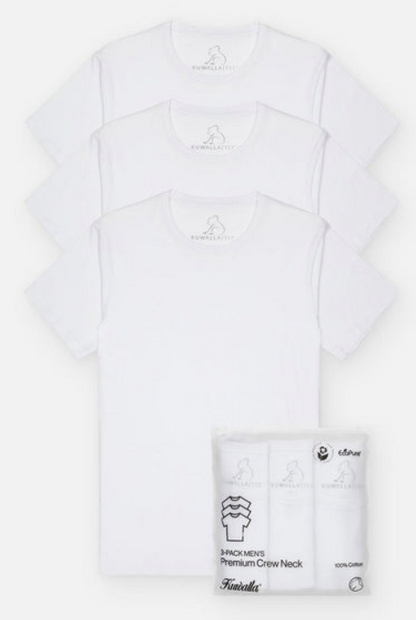 KUWALLA TEE 3 PACK CREW NECK TEE WHITE