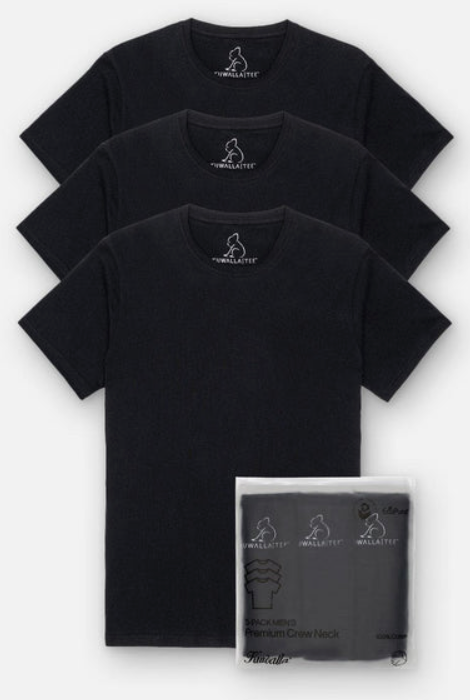 KUWALLA TEE 3 PACK CREW NECK TEE BLACK