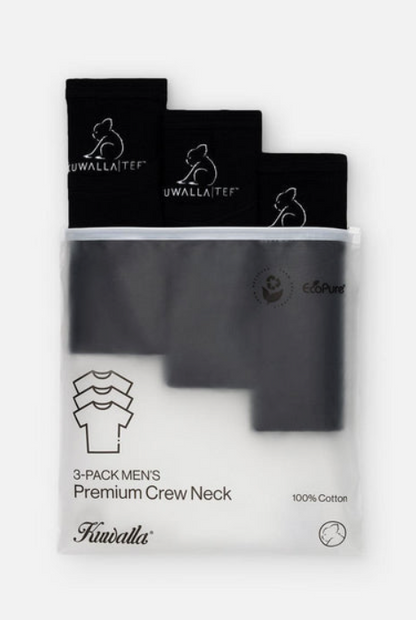 KUWALLA TEE 3 PACK CREW NECK TEE BLACK