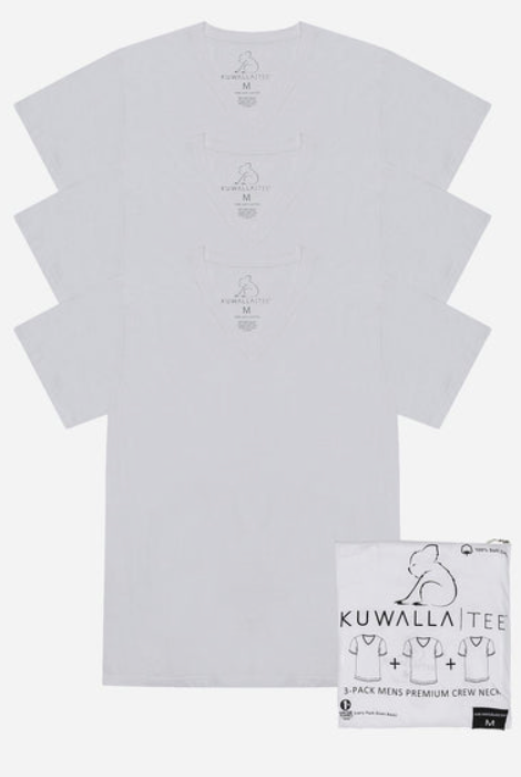 KUWALLA TEE 3 PACK V-NECK TEES WHITE