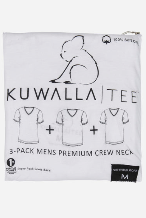 KUWALLA TEE 3 PACK V-NECK TEES WHITE