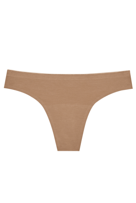 Huha Seamless Low-Mid Rise Thong - Tan