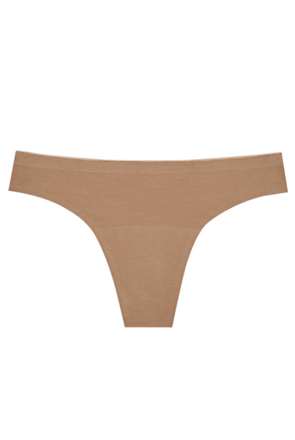 Huha Seamless Low-Mid Rise Thong - Tan