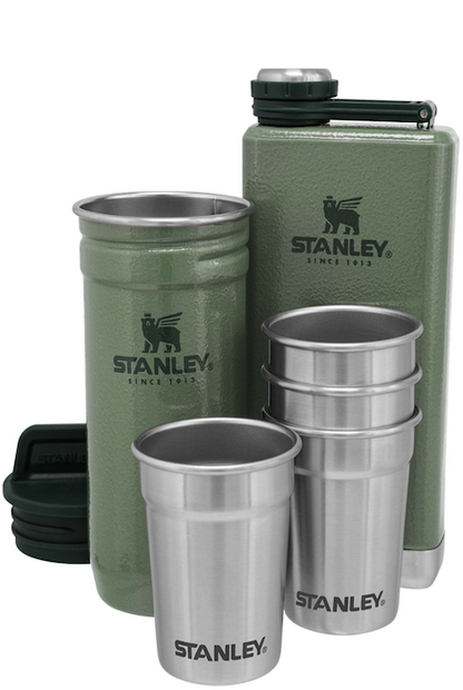 Stanley The Pre-Party Shot Glass + Flask Set - Hammerstone Green