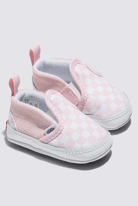 VANS INFANT SLIP-ON V CRIB CHECKERBOARD SHOE BLUSH/WHITE