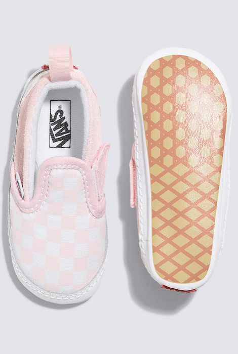 VANS INFANT SLIP-ON V CRIB CHECKERBOARD SHOE BLUSH/WHITE