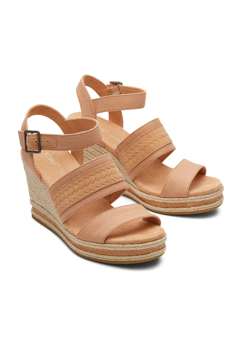 TOMS MADELYN SANDY BEIGE LONA/ANTE TRENZADO EN RELIEVE