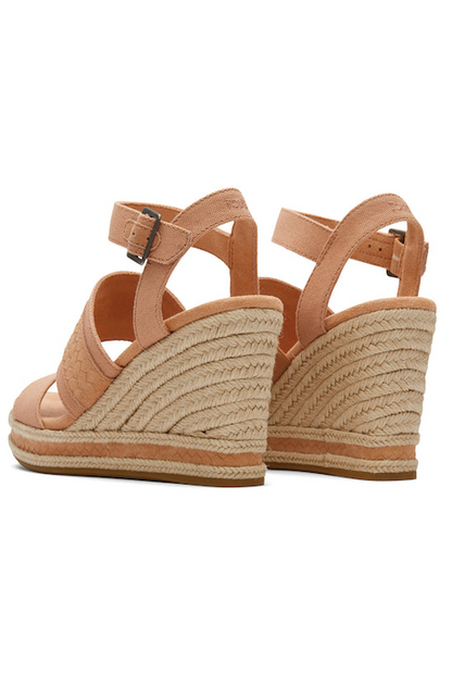 TOMS MADELYN SANDY TOILE BEIGE/DAIM TRESSÉ EN RELIEF