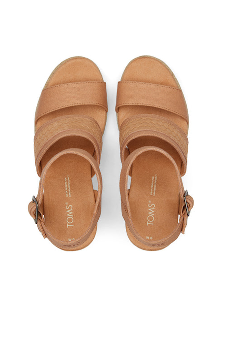 TOMS MADELYN SANDY BEIGE LONA/ANTE TRENZADO EN RELIEVE