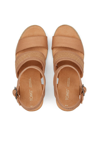 TOMS MADELYN SANDY TOILE BEIGE/DAIM TRESSÉ EN RELIEF