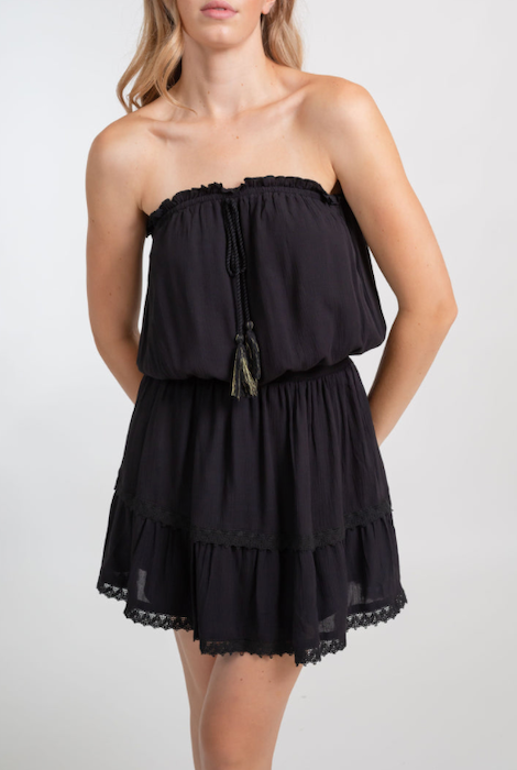 KOY RESORT MIAMI BANDEAU DRESS BLACK