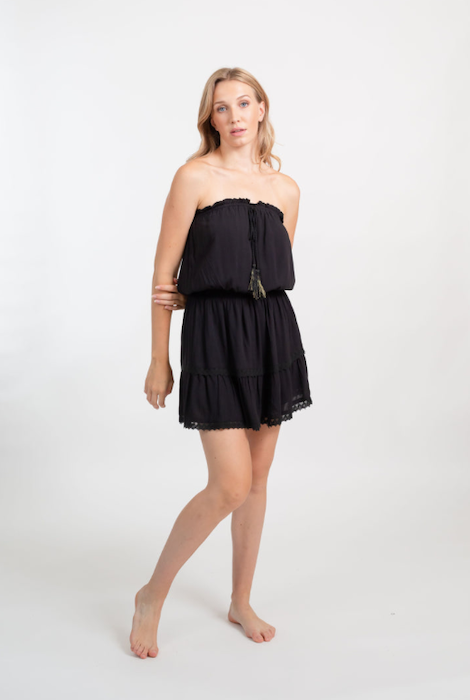 KOY RESORT MIAMI BANDEAU DRESS BLACK