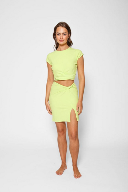 Koy Resort Laguna Rib Twisted Mini Skirt Margarita