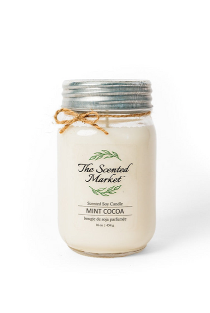 The Scented Market Winter Mint Cocoa Candle 16 Oz