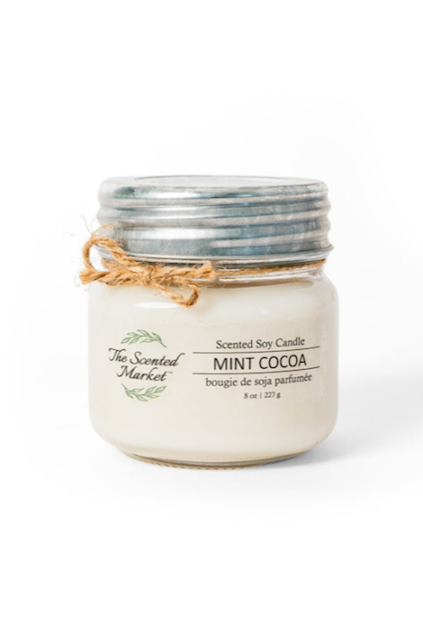 The Scented Market Winter Mint Cocoa Candle 8 Oz