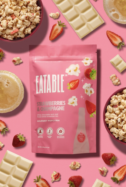 Eatable Gourmet Popcorn Strawberries & Champagne