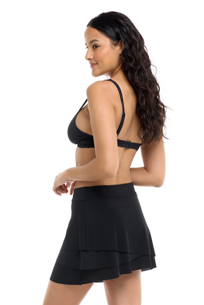 Skye Solids Corina Cover Up Swim Skirt Black