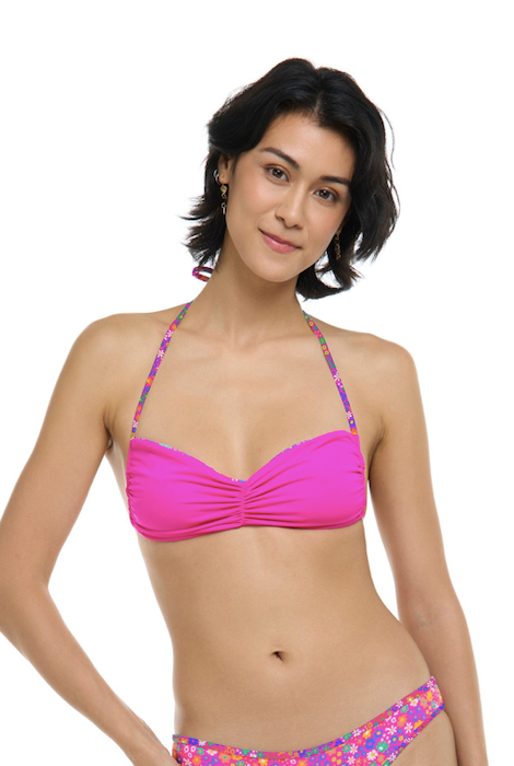 Eidon Medley Azalea Front Bandeau Top - Dragon Fruit