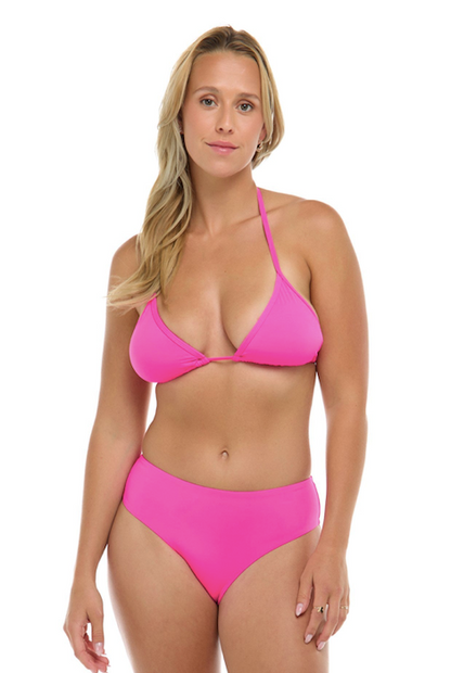 Eidon Solids Propel High Waisted Bottom - Dragon Fruit